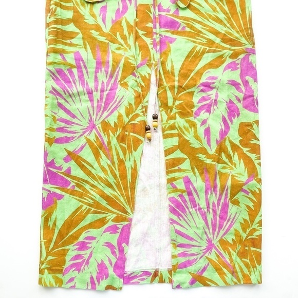 Zara NWT Linen Tropical Print Midi Skirt - Picture 6 of 14